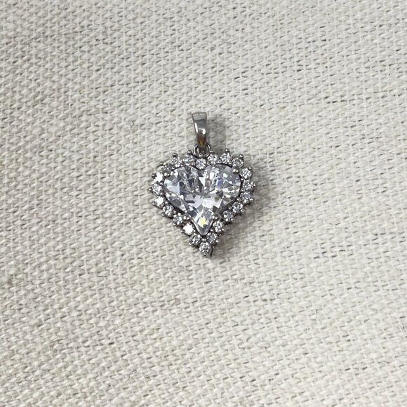 Stauer‎ Sterling Silver Cubic Zirconia Heart Pendant Vintage 925 CZ - Picture 1 of 11